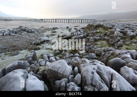 Ribblesdale viaduct on the Settle to Carlisle trainline, North Yorkshire, UK. Stock Photo