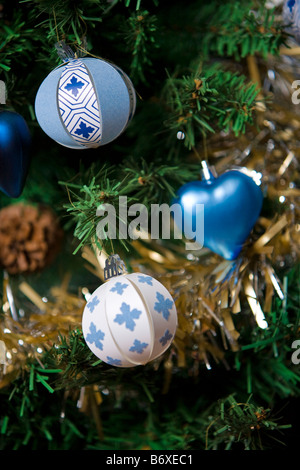 Christmas decorations with tinsel Stock Photo