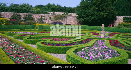 Parterre in Pitmedden garden, near Ellon, Aberdeenshire, Scotland, UK. Stock Photo