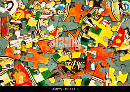 Pieces of jigsaw puzzle Stock Photo