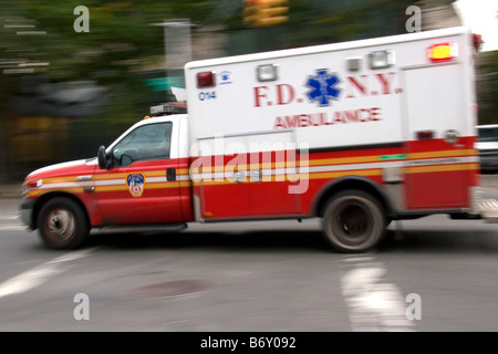 New York Fire Department ambulance in Manhattan New York City New York USA Stock Photo