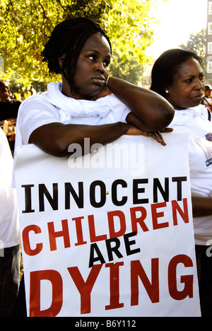 Thousands marched through London with parents & families of murdered teen victims of gun and knife crime Sept 20th 2008. Stock Photo