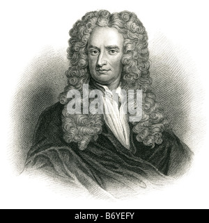 Sir Isaac Newton, FRS (4 January 1643  – 31 March 1727 [OS: 25 December 1642 – 20 March 1727]) was an English physicist, mathe Stock Photo