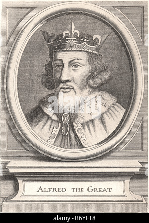 Alfred the Great  847 – October 26, 899, also spelt Ælfred, was king of the southern Anglo-Saxon kingdom o Stock Photo