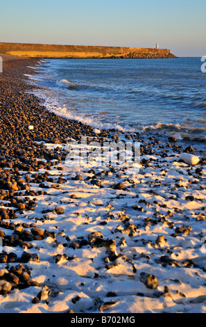 Newhaven west beach and lighthouse East Sussex United Kingdom