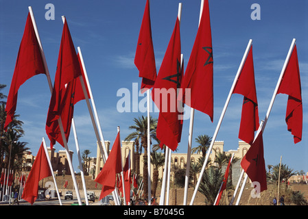 Flags, Flag of Marocco, Zagora, Draa Tal, Marocco, Africa Stock Photo