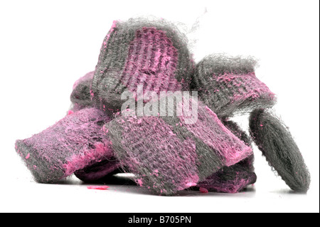 Soap filled wire wool pan scourers Stock Photo