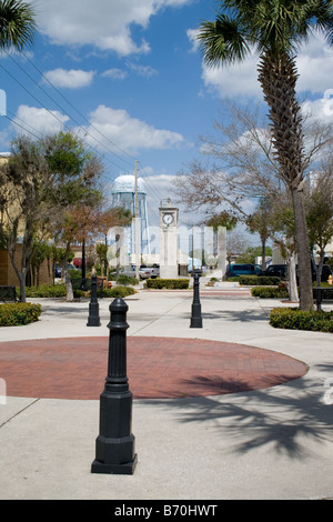 Historic Lake Wales town clock built in 1931 now located in the downtown marketplace. Stock Photo