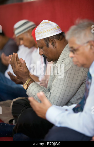 Suriname, Paramaribo, Friday prayers at main mosque in Keizerstraat  in the historic inner city. Stock Photo