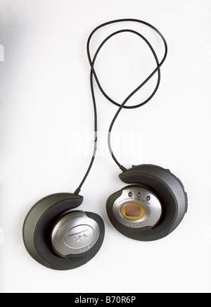 Close-up of black headphones on black background Stock Photo - Alamy