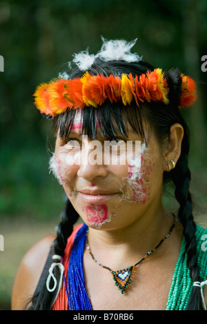 Suriname, Kwamalasamutu, Trio Indian in ceremonial dress. Portrait ...