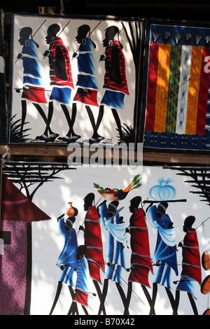 Local Art Crafts Market ,Dar-es-Salaam, Tanzania Stock Photo