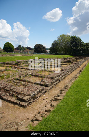 Ruins of the Roman Barracks at Caerleon, near Newport, South Wales, UK Stock Photo