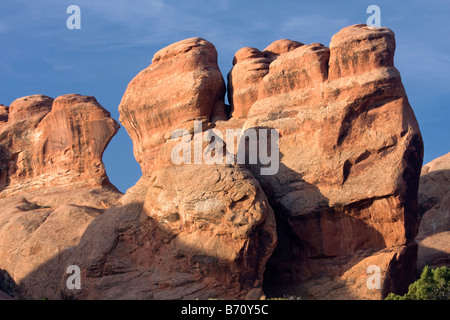 Rock formations along the Devils Garden Trail in Arches National Park Utah Stock Photo