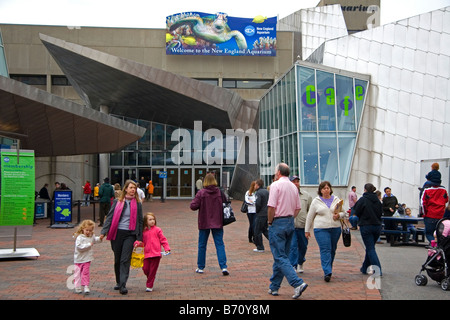 Entrance to the New England Aquarium in Boston Massachusetts USA Stock Photo