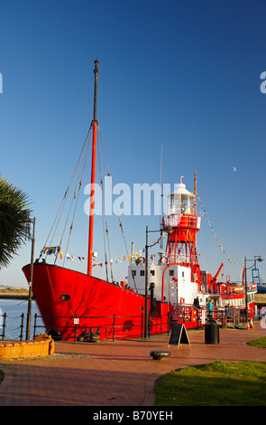 Goleulong 2000 Lightship and restaurant Cardiff Bay, Cardiff, UK, Used to be called the The Helwick Lightship Stock Photo