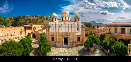 Agia Triada (Holy Trinity) Monastery in Akrotiri close to the town of Chania Crete Stock Photo