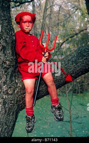 Halloween Devil Child Stock Photo