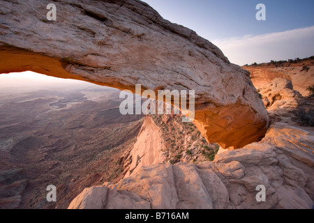 Early light on Mesa Arch in the Island of the Sky district of Canyonlands National Park Utah
