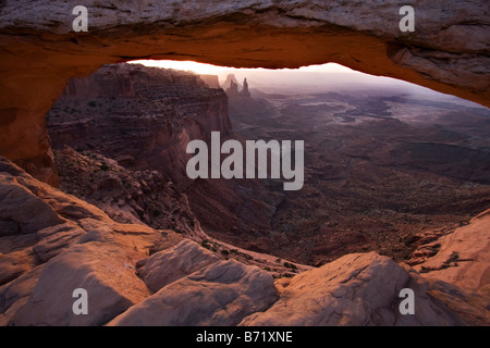 Early light on Mesa Arch in the Island of the Sky district of Canyonlands National Park Utah