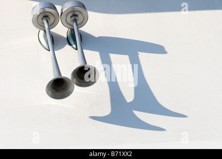 Double horn on the yacht Stock Photo