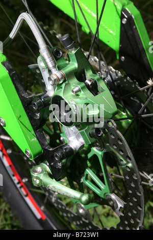 Mountain bike hydraulic brake system. Stock Photo