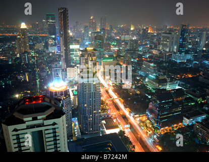 Bangkok city skyline and skyscraper at night in Bangkok,Thailand Stock ...