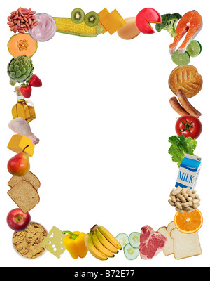 Border of Food objects Stock Photo