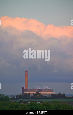 Storm clouds above Kingsnorth power station Kent. Demolished 2012 Stock Photo