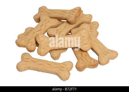 Dog bone treats cut out on white background Stock Photo