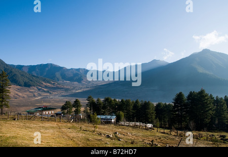 Phobjikha Gangtey Valley Bhutan Asia Stock Photo