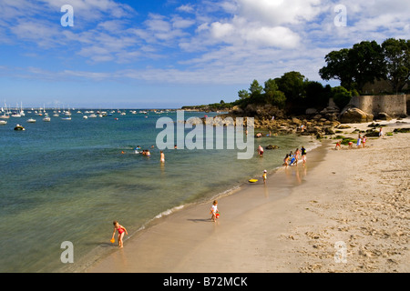 Beach at Beg-Meil near Concarneau in southern Brittany France Stock Photo