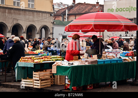 CROATIA, ZAGREB. Dolac - main market in Zagreb. Stock Photo