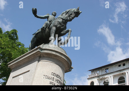 Statue of General Tomas Herrera, hero of Panamanian independence from Spain. Stock Photo