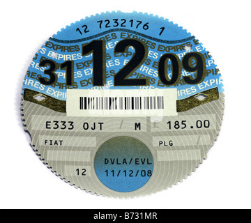 UK Car Tax Disc Stock Photo