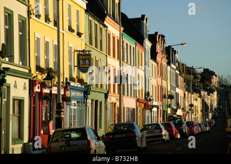 Row of colourful houses in city of Cobh, Co. Cork, Republic of Ireland Stock Photo
