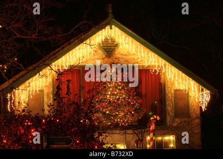 Annual Christmas lights at night Butchart Gardens Victoria British Columbia Canada Stock Photo