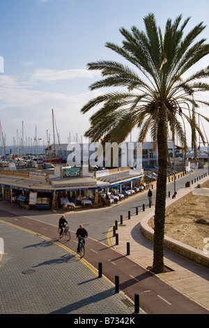 Mallorca Can Pastilla Cala Estancia seafront cycle path Stock Photo