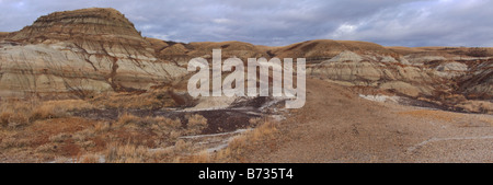 Rusty Canadian badlands around Drumheller, Alberta Stock Photo