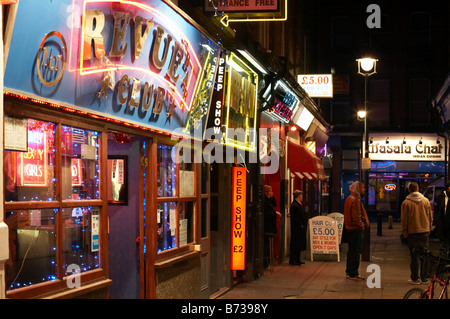 Soho backstreet alley alleyway at night red light district in london england britain uk bars Stock Photo