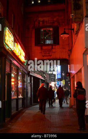 Soho backstreet alley alleyway at night red light district in london england britain uk Stock Photo