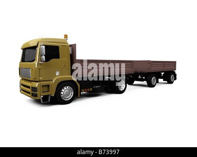isolated long dump truck on white background Stock Photo - Alamy
