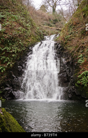 Waterfall at Glenariff, County Antrim, Northern Ireland, in the winter. Stock Photo