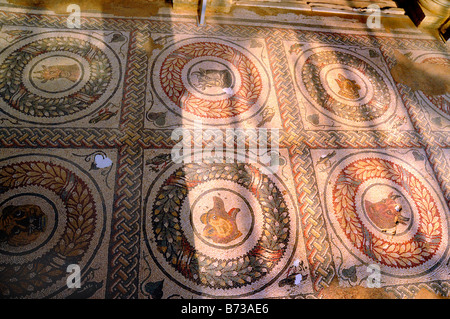 2000 year old Roman mosaics at Romana del Casale, Piazza Armerina, Sicily, Italy Stock Photo