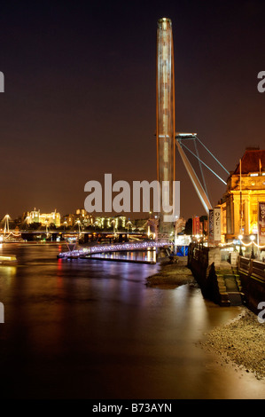 The London Eye at night Stock Photo