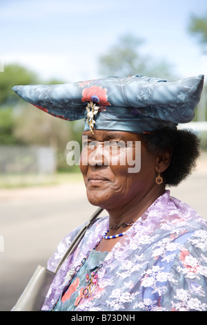 Herero woman with indigenous clothing Stock Photo