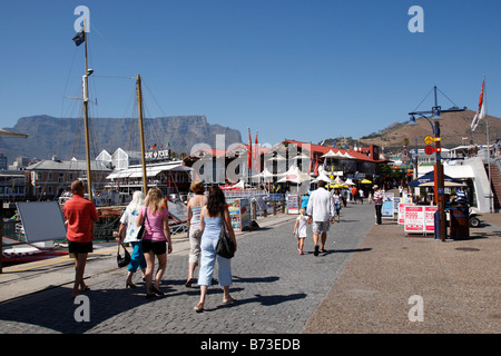 view along quay 5 at the V&A waterfront cape town south africa Stock Photo