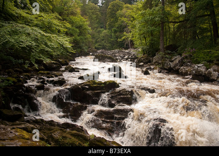The Black Linn Waterfall near Dunkeld, Scotland Stock Photo