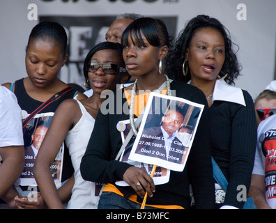 Thousands marched through London with parents & families of murdered teen victims of gun and knife crime Sept 20th 2008. Stock Photo