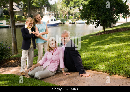 Family of four on a family outing Stock Photo